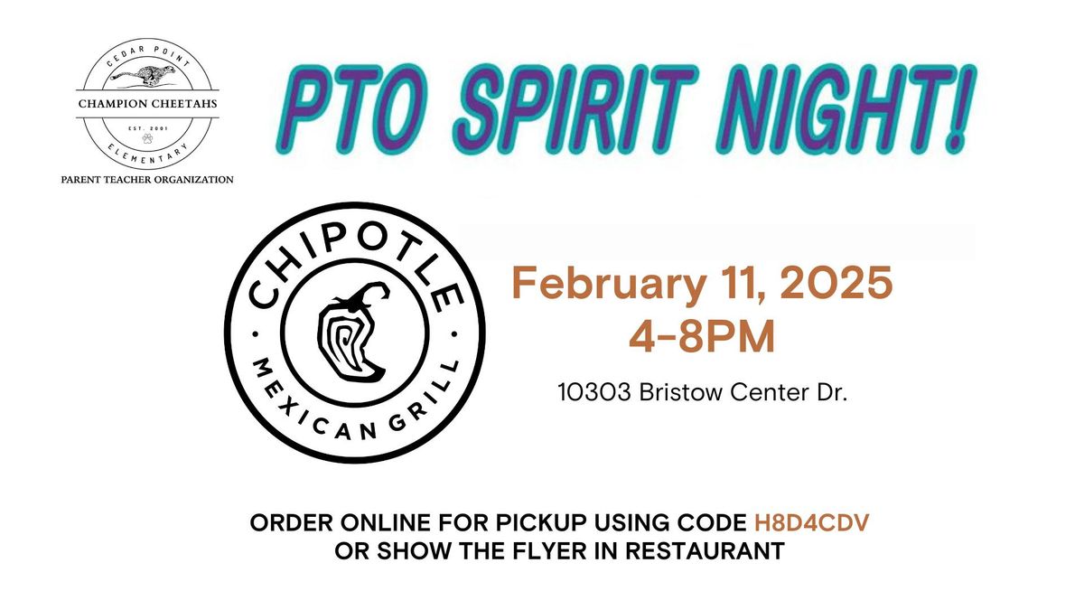 PTO Spirit Night - Chipotle (Bristow)