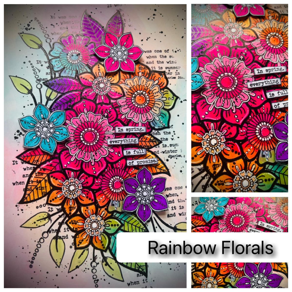 Tracy Scott 2024 Tour - Rainbow Florals Journal Page - Sun 4.8.24 10am