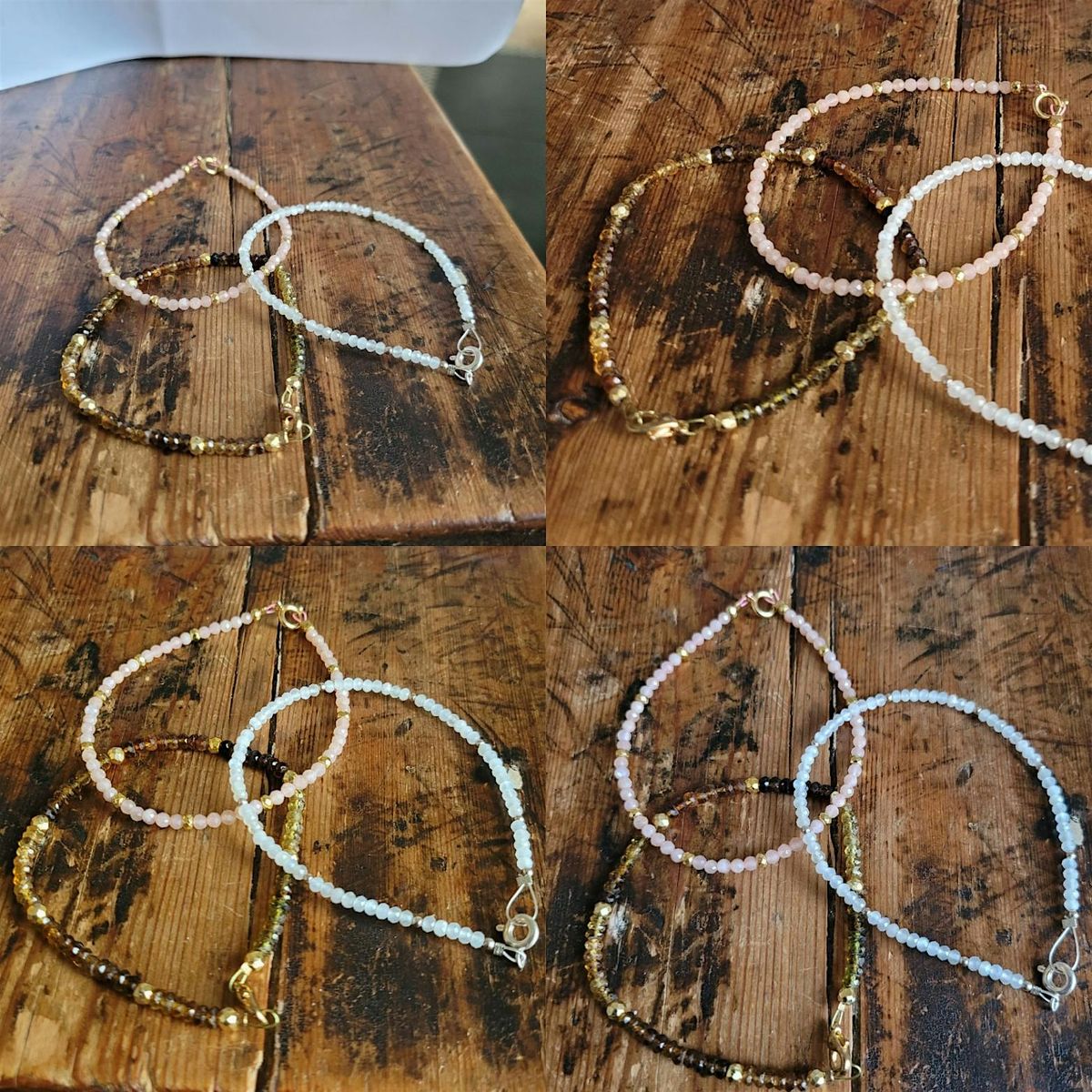 Parent & child make a gemstone bead bracelet