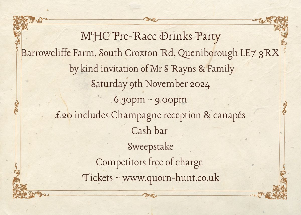 MHC Pre-Race Drinks Party