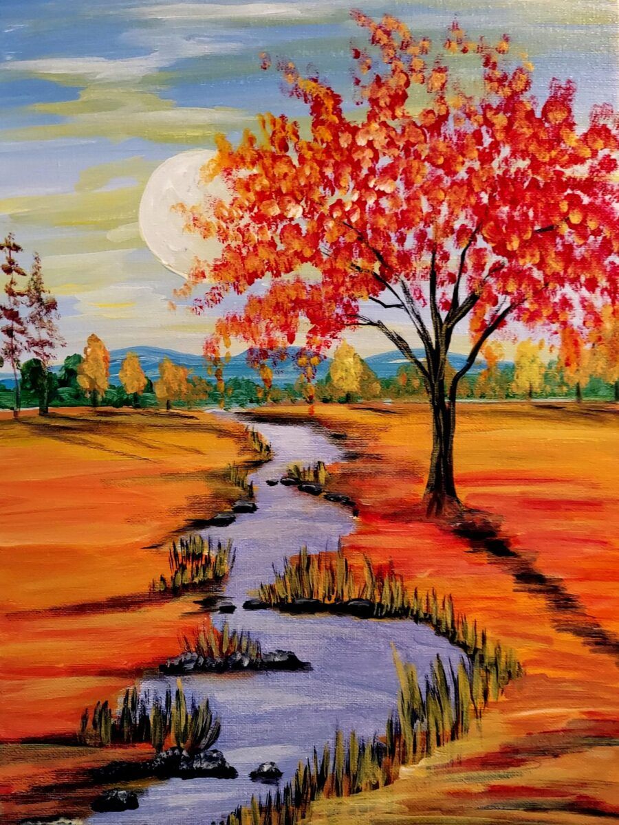 "Fall Sunset" In Person Paint Night Event Thursday 6:30 p.m. in Redmond Town Center