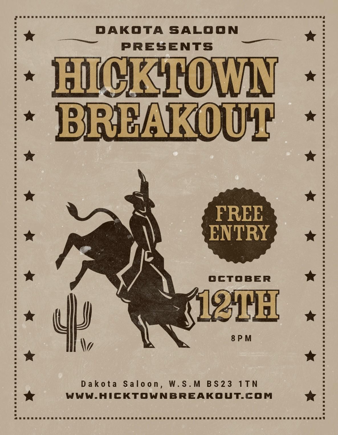 Hicktown Breakout @ Dakota Saloon (Weston-Super-Mare)