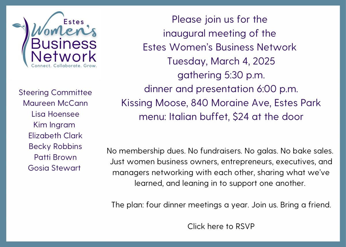 Estes Women's Business Network Inaugural "Taking Care of Business" Meeting