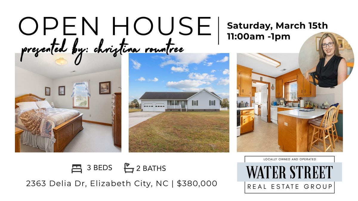 Open House: 2363  Delia Drive, Elizabeth City, NC 