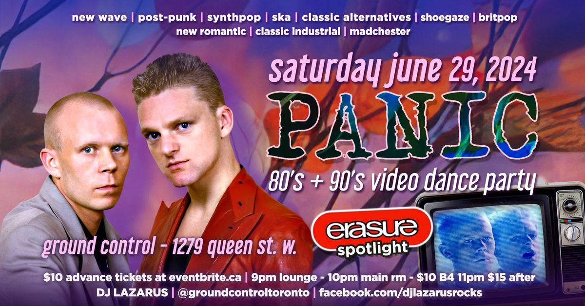 PANIC: 80's\/90's Video Dance Party w\/ Erasure Spotlight