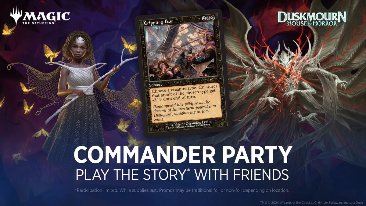 Duskmourn Commander Party! Free promos!