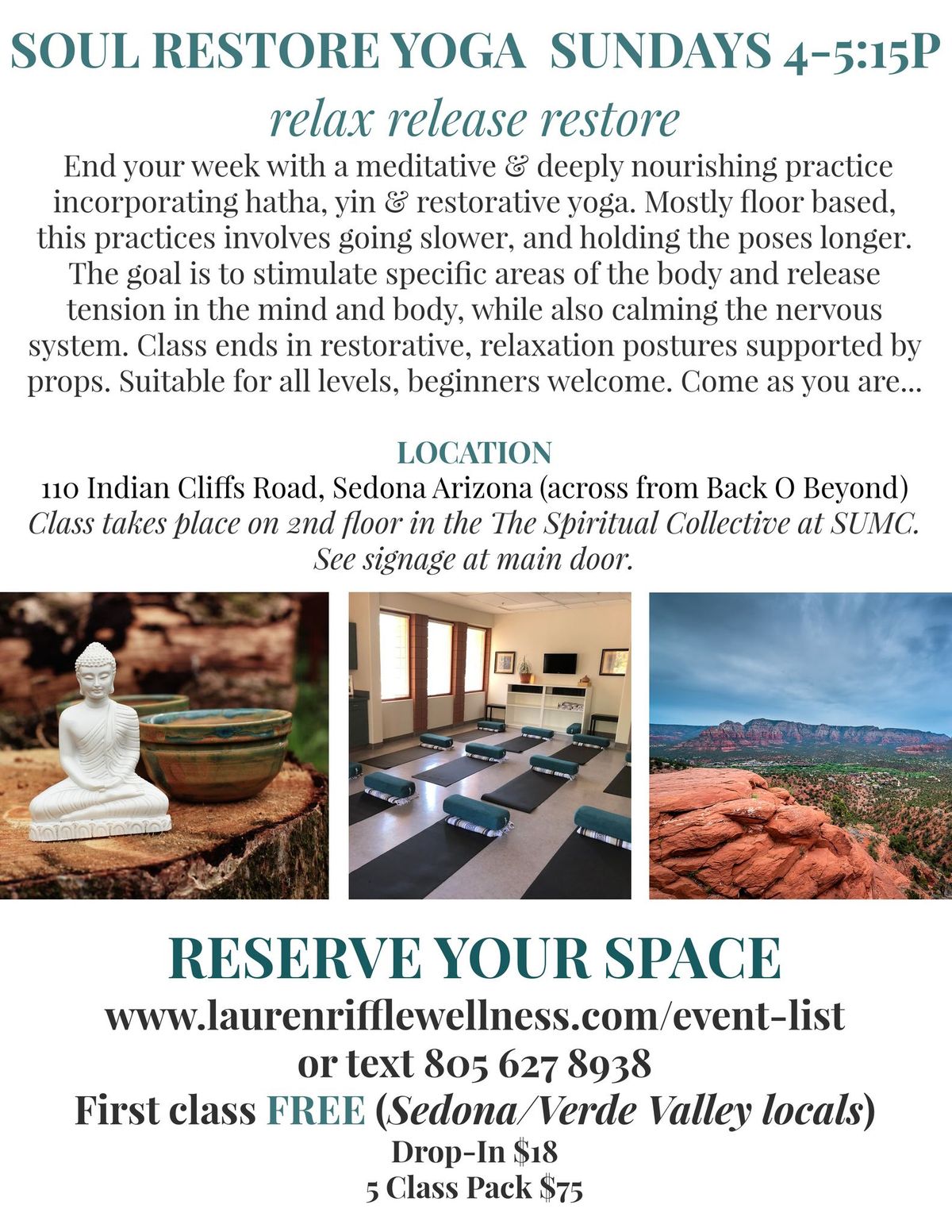 Soul Restore Yoga ~ Weekly, Sundays in Sedona