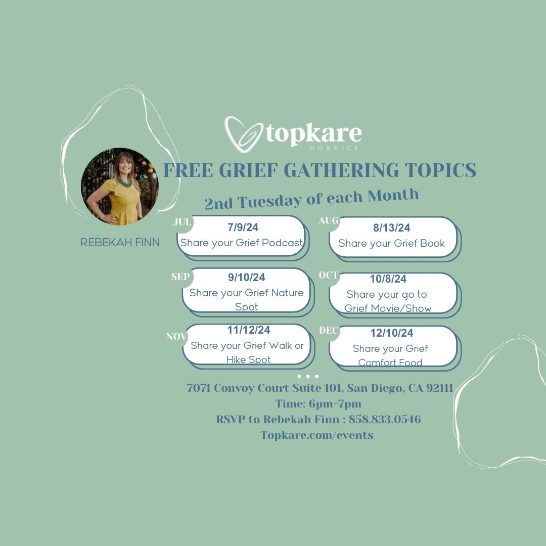 Free Monthly Grief Gathering Share you grief comfort food