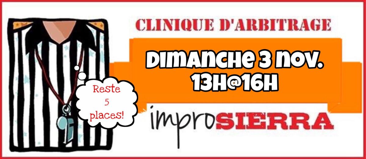 Clinique d'arbitres - Dimanche 3 nov.