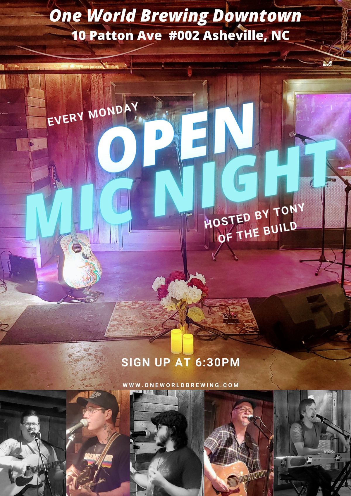 Open Mic Mondays @ One World Brewing Downtown