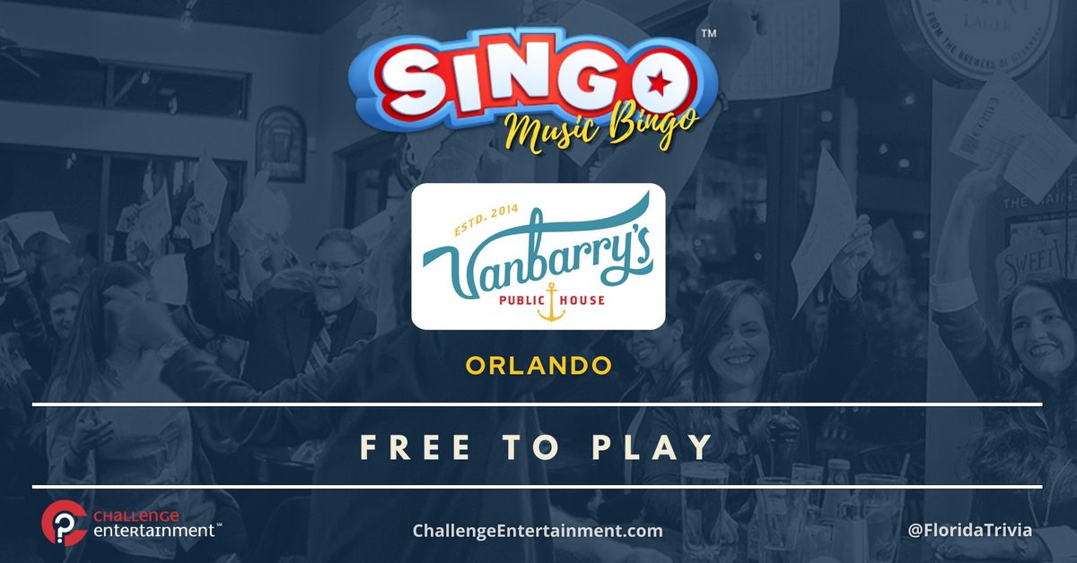 SINGO Music Bingo Nights at Vanbarry's Public House