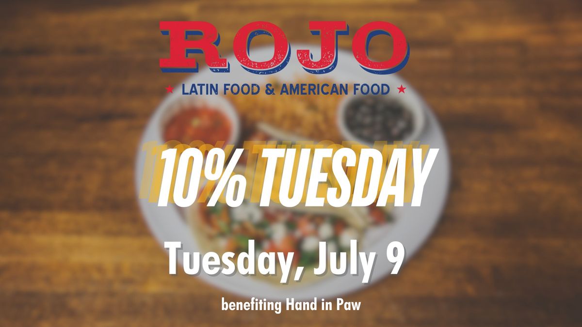 Rojo 10% Tuesday for Hand in Paw