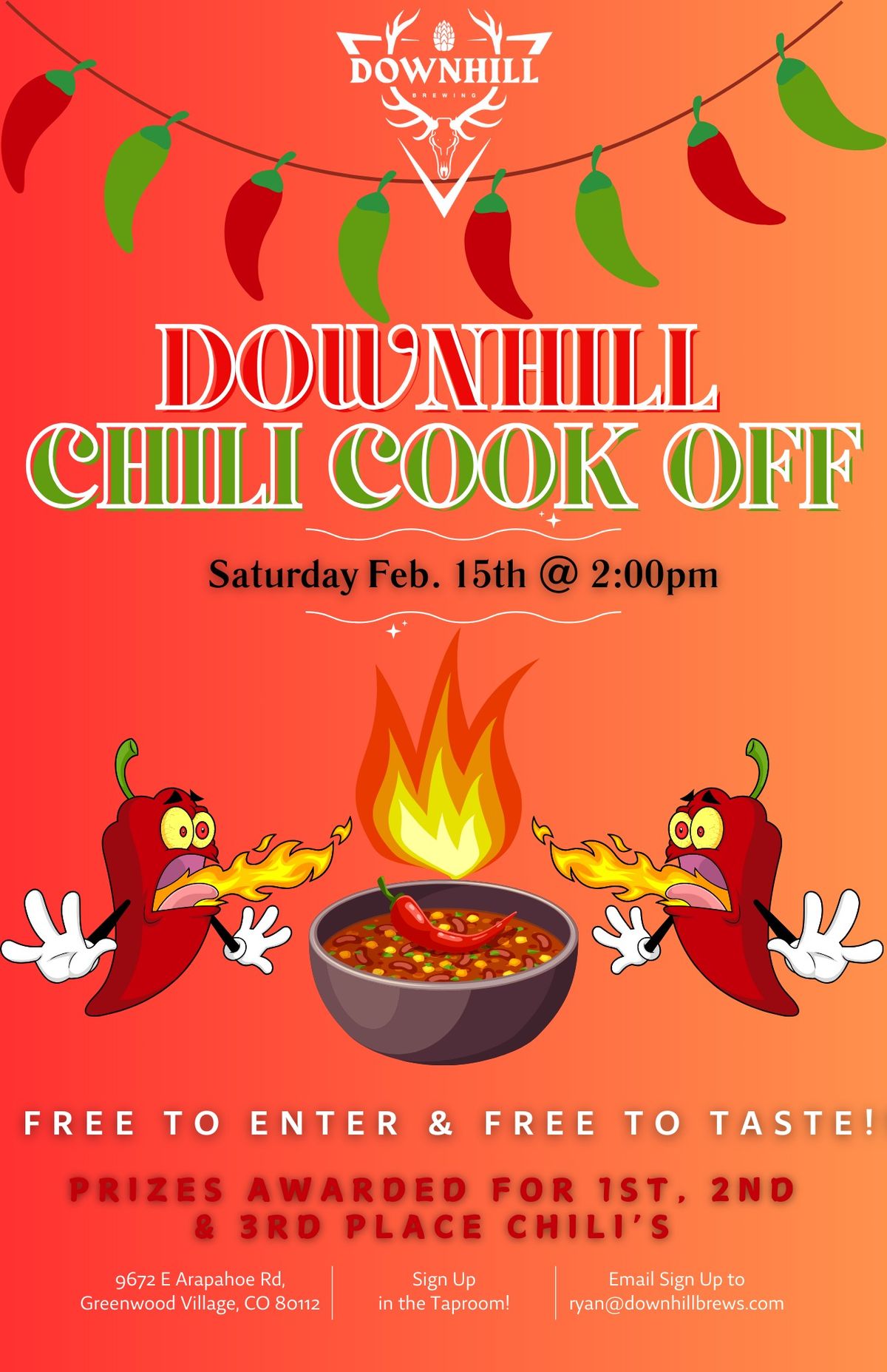 2025 DOWNHILL CHILI COOK-OFF - Feb. 15th @ 2:00pm