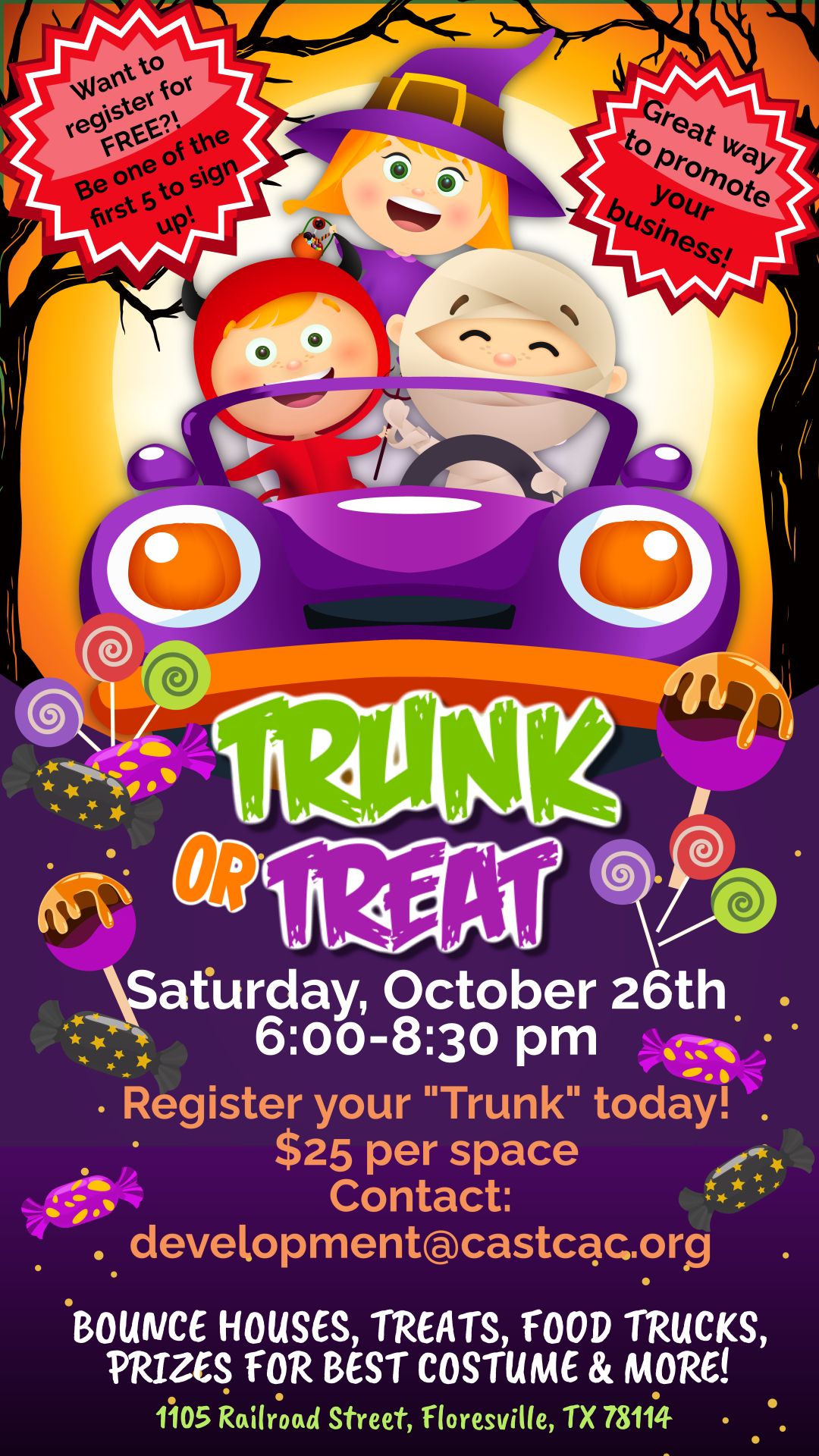 CAST~CAC, 2024  "Trunk or Treat" FREE EVENT