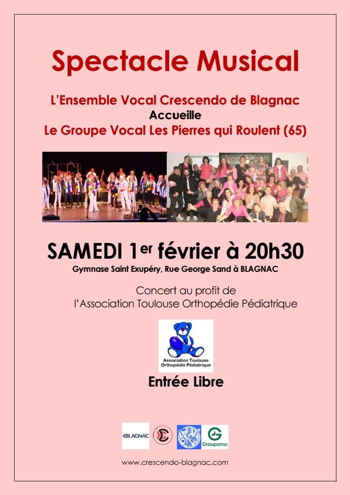 Spectacle Musical - Crescendo invite le groupe vocal Les Pierres qui Roulent (65)