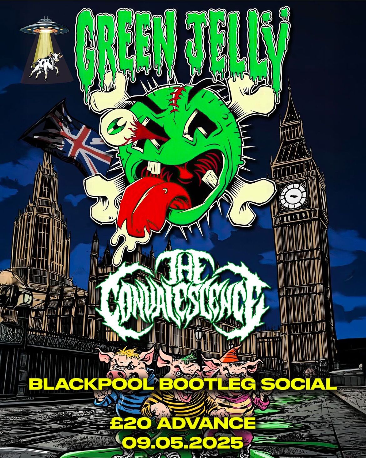 Green Jelly and The Convalescence + Eye Scream Men + Hot Pink Sewage at Bootleg Social, Blackpool