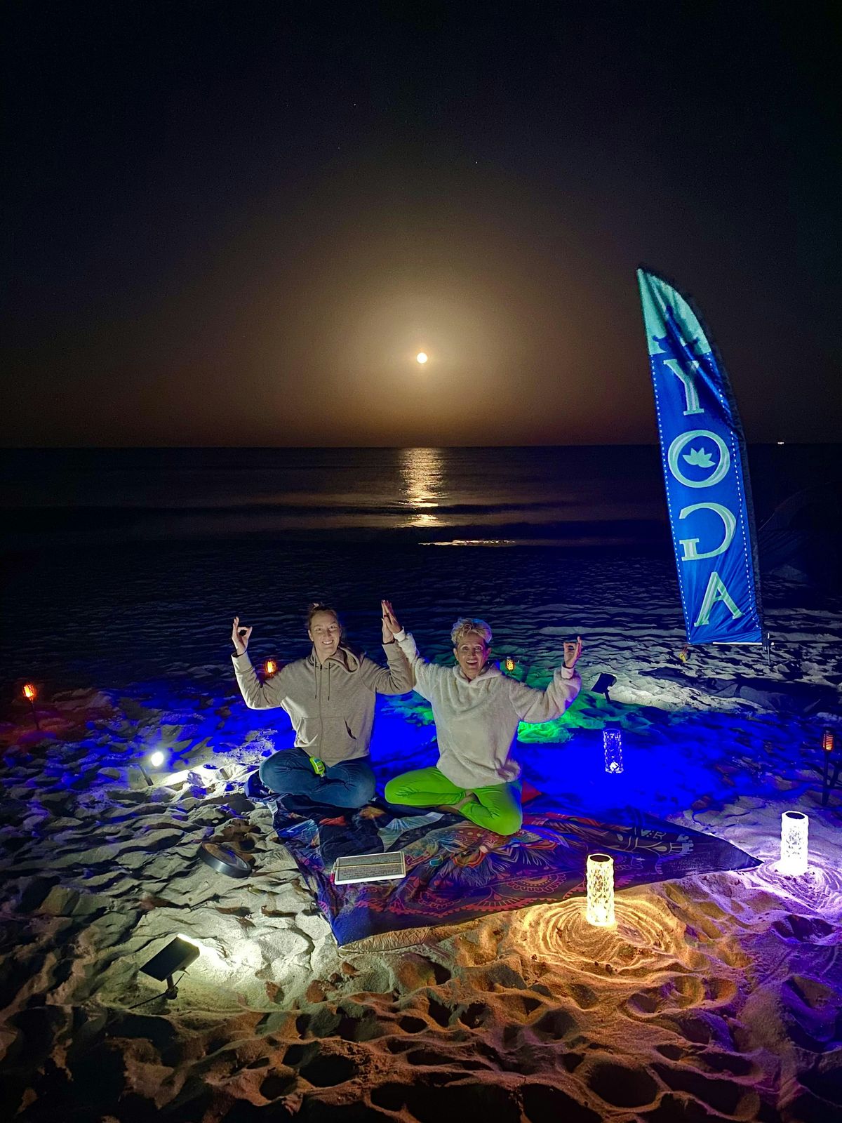 Full Moon Beach Yoga Meditation