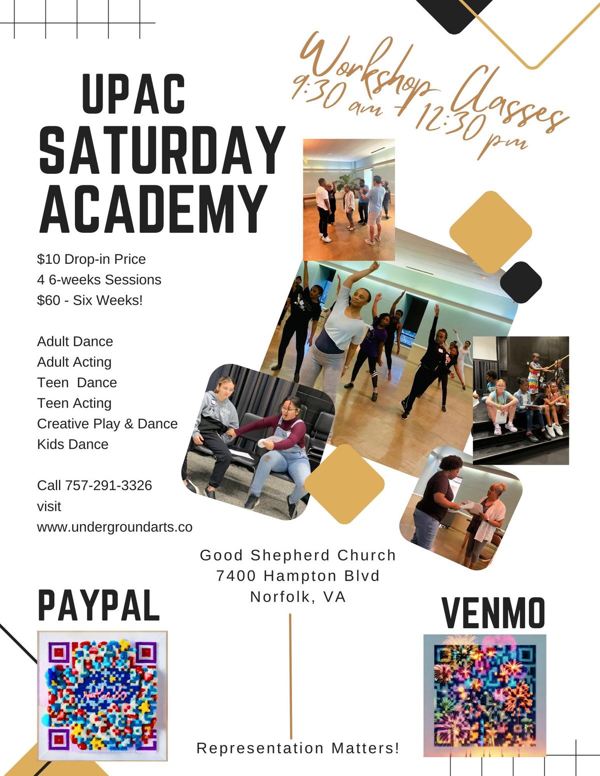 Saturday Arts Academy Workshop Classes