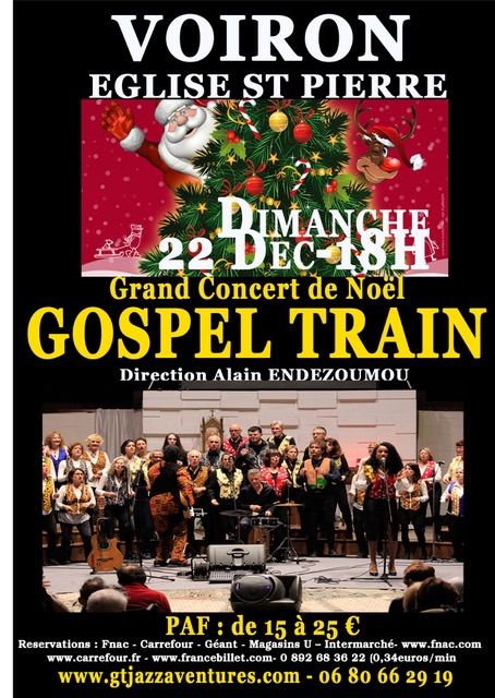 Concert de No\u00ebl GOSPEL TRAIN - \u00c9glise St Pierre de Voiron 