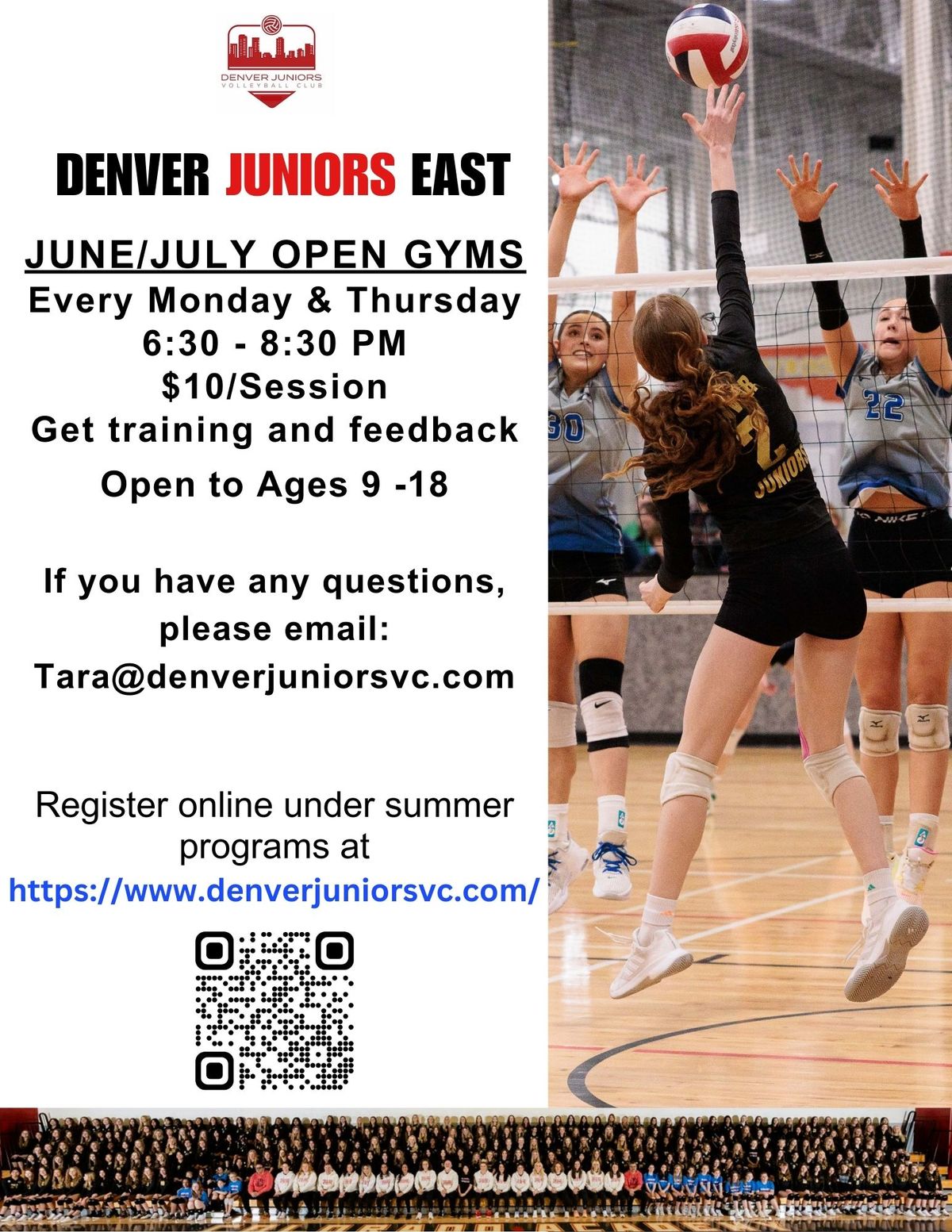 Join the 300 girls Denver Junior Volleyball Club