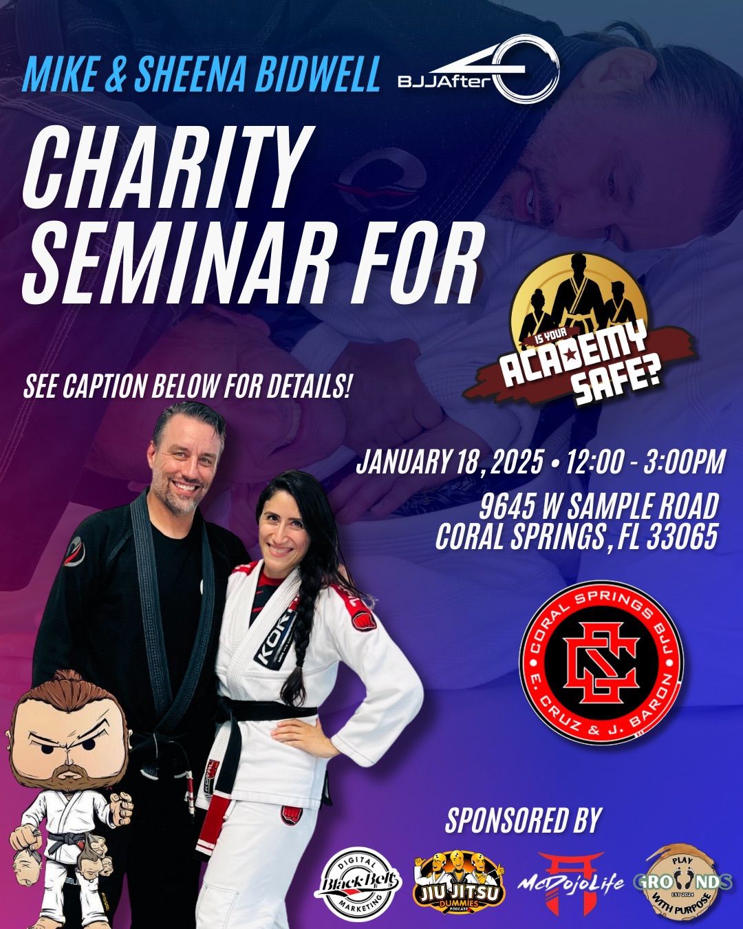 BJJ After 40 Charity Seminar for Academy Safe