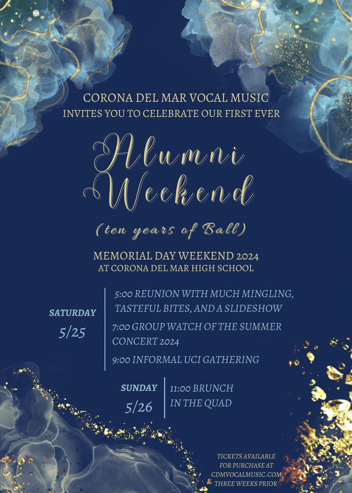 Corona del Mar Vocal Music Alumni Weekend 2024