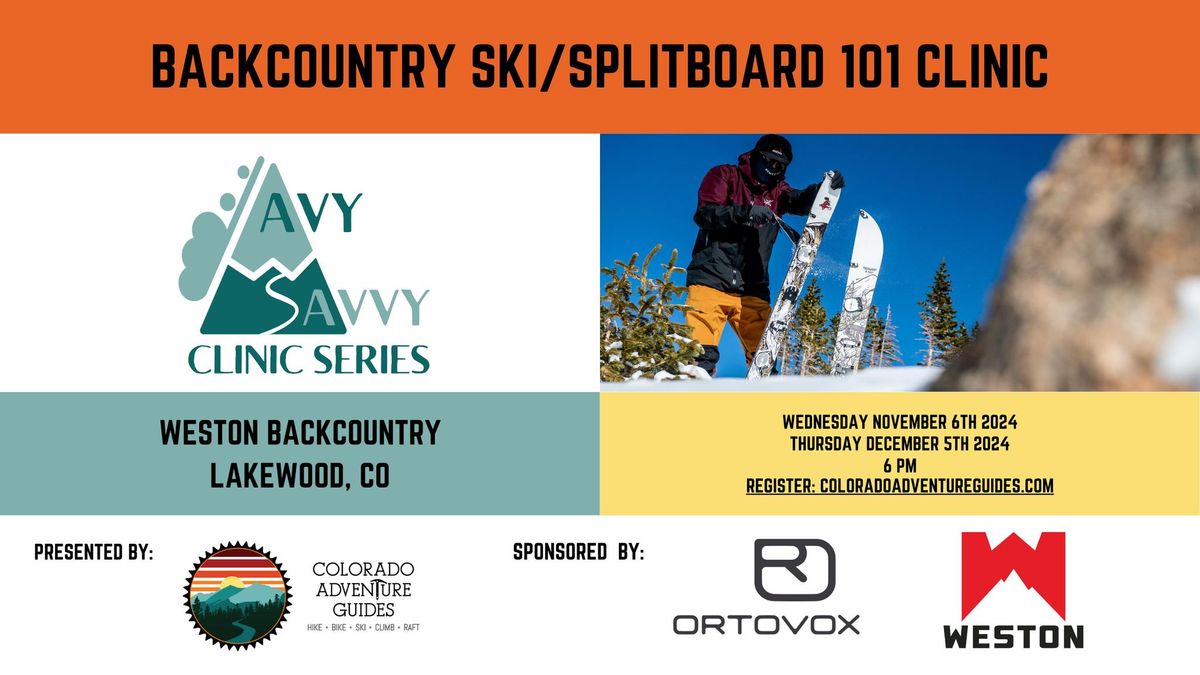 Avvy Savvy Free Clinc: Backcountry 101 at Weston Backcountry