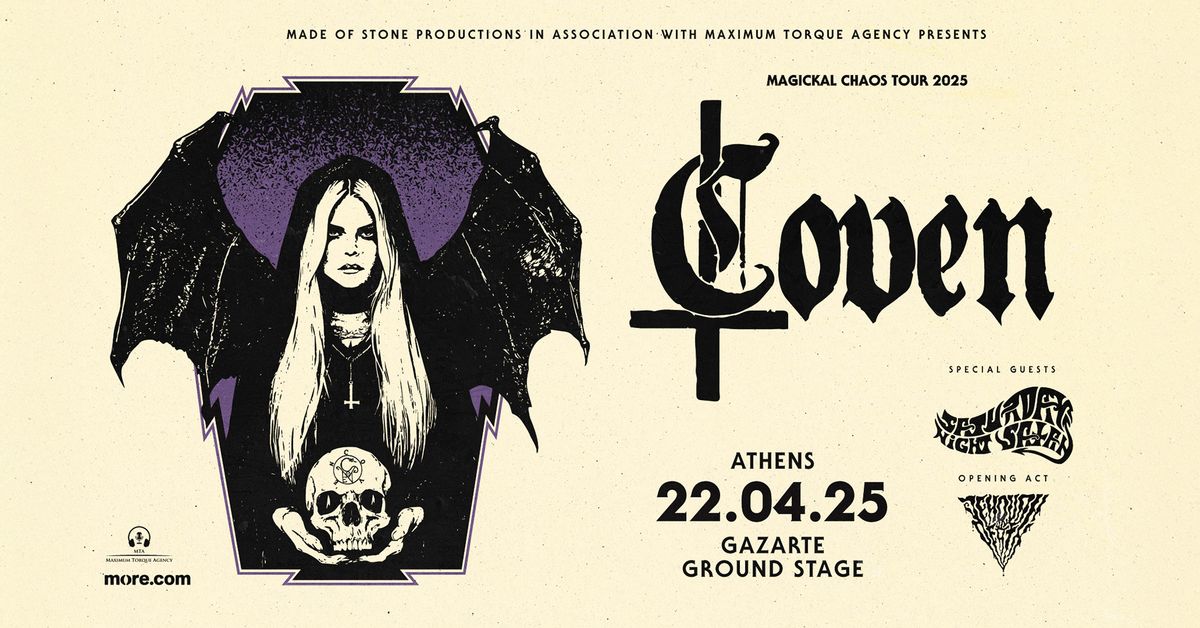 COVEN (USA) w\/ Saturday Night Satan & Jehovah on Death live in Athens