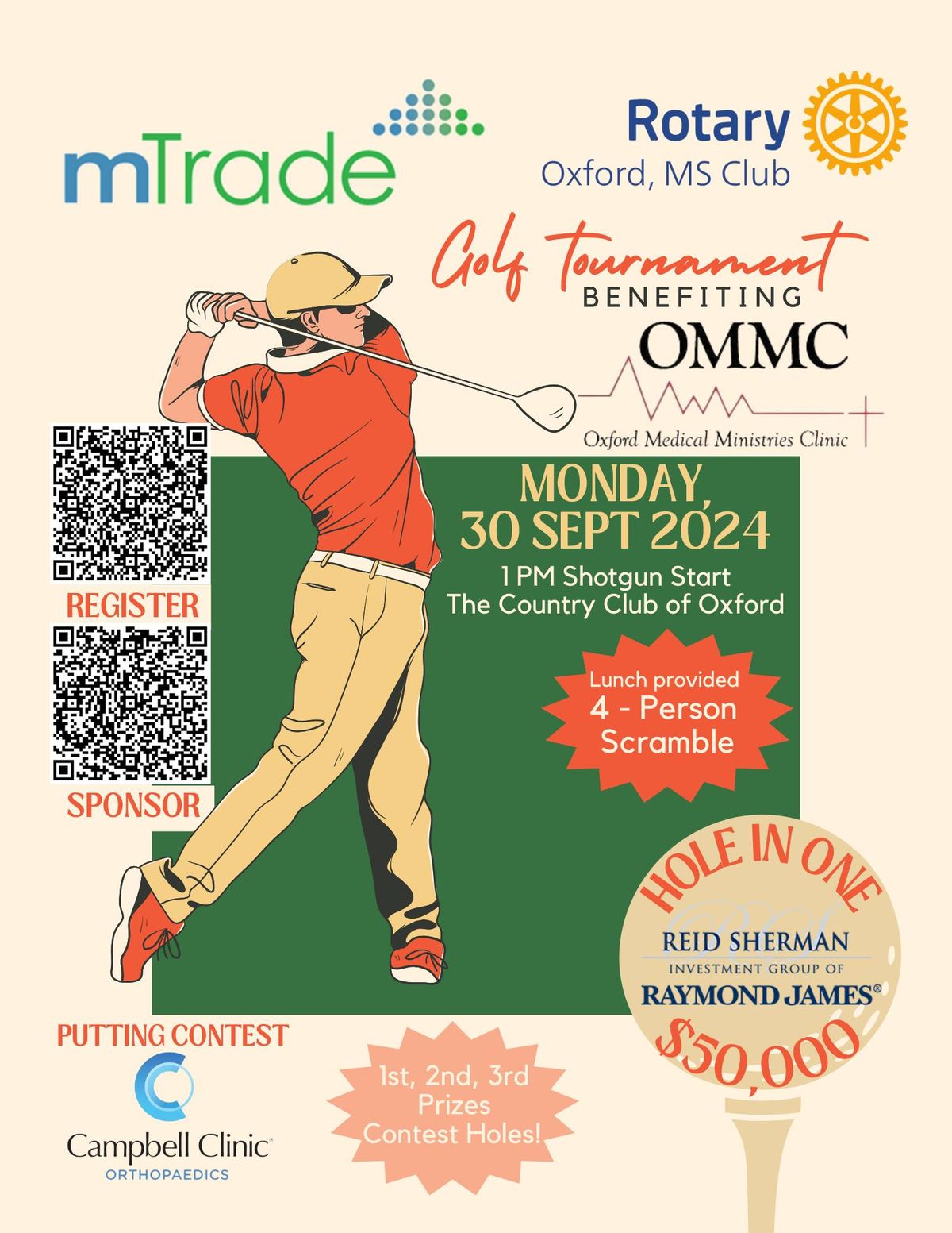 The Oxford Rotary Club Golf Tournament benefiting Oxford Medical Ministries Clinic