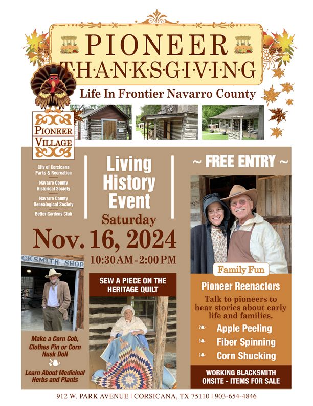 PIONEER THANKSGIVING - Life In Frontier Navarro County - Living History