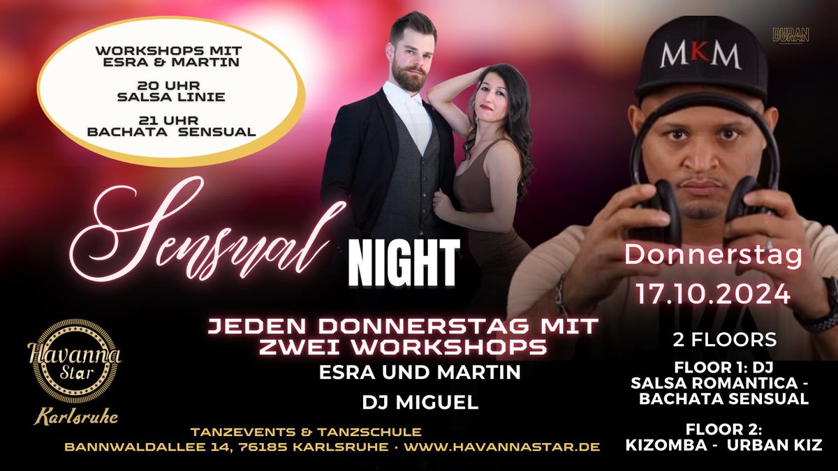 "Sensual Night\u201d mit Bachata & Salsa Workshop \u2b50\ufe0fMit Kizombaraum\u2b50\ufe0f