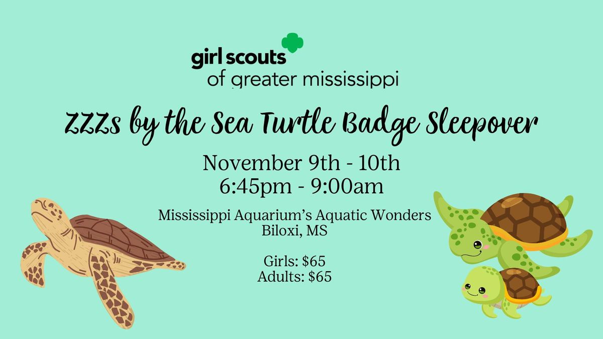 ZZZs by the Sea Turtle Badge Sleepover