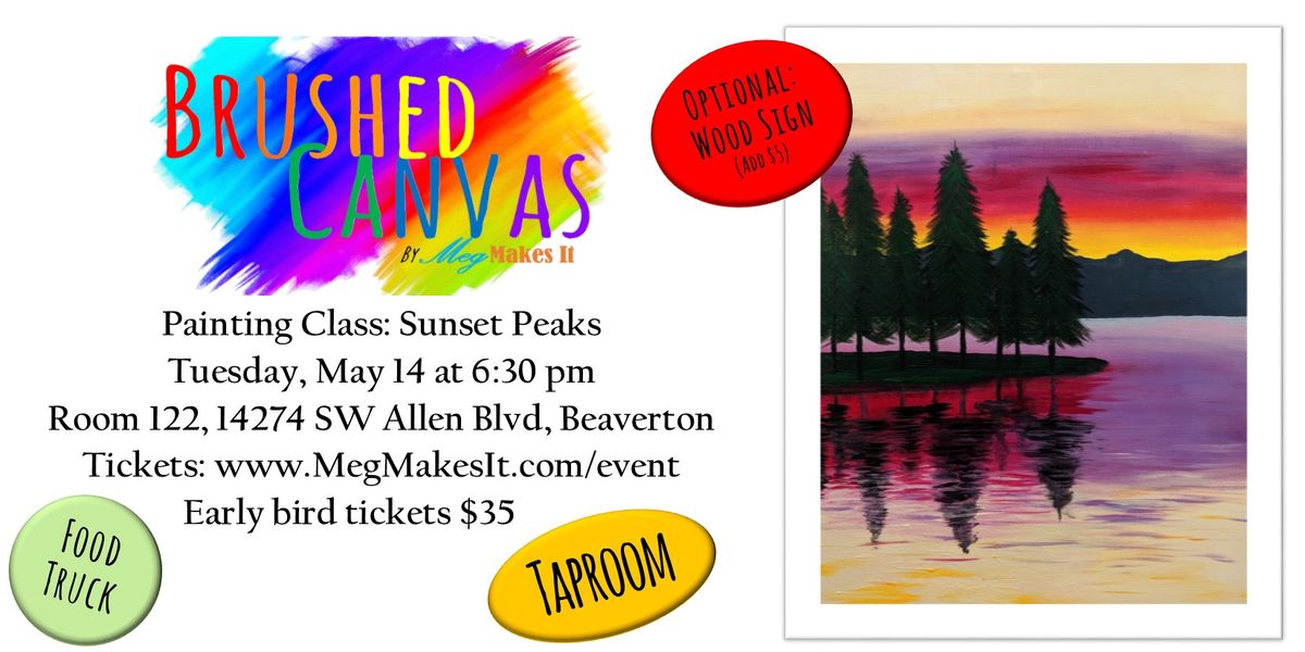 Painting Class! Sunset Peaks at Room 122 Taphouse