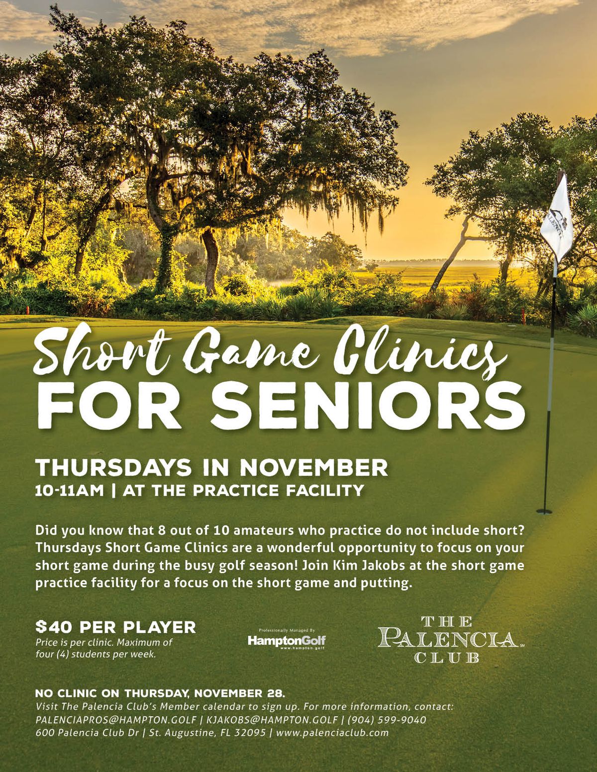 Short Game Clinics for Seniors - November (Member Event)