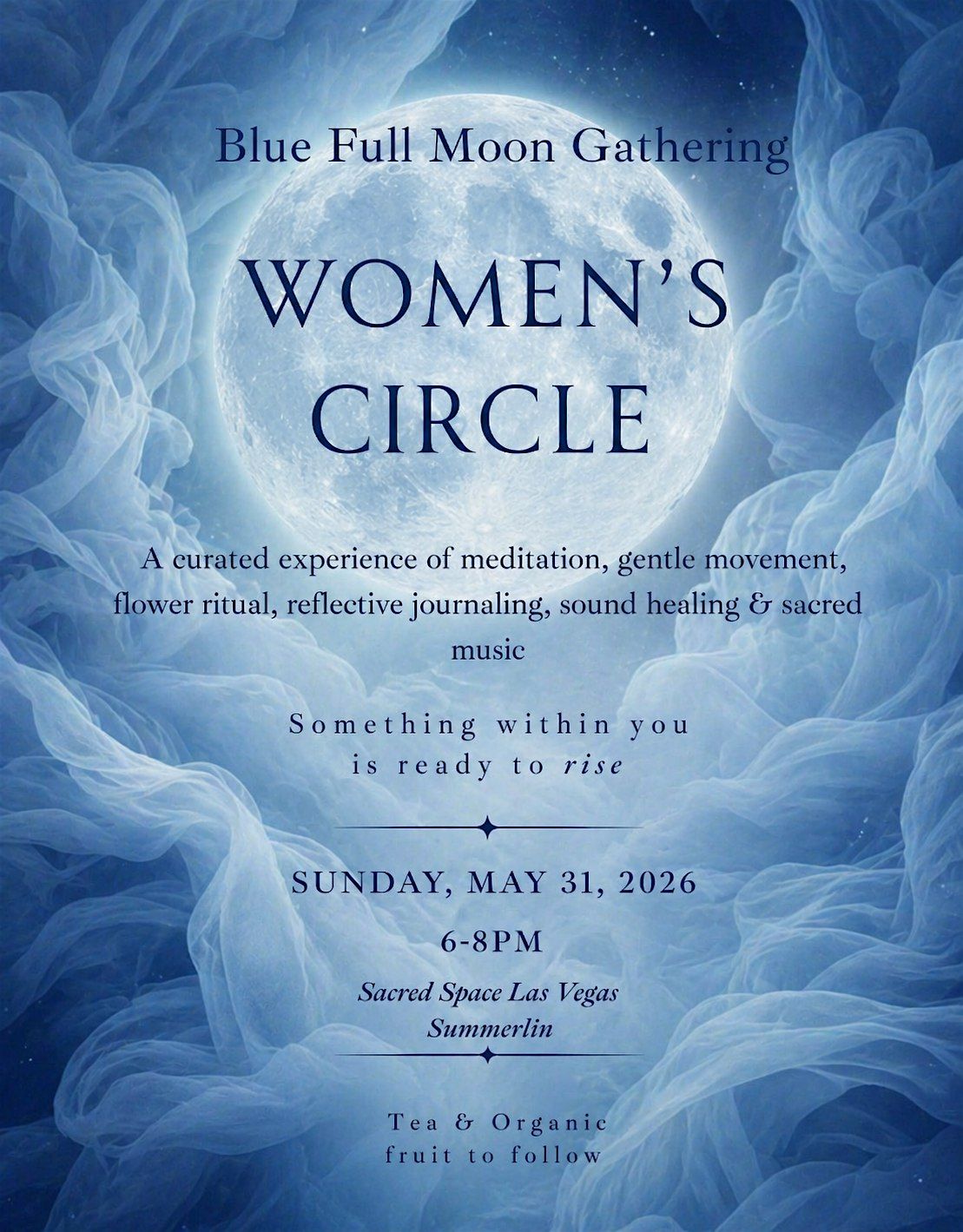 Blue Full Moon Women's Circle with Luxury Sound Bath