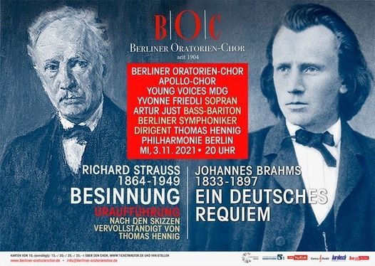 Johannes Brahms: \u201cEin deutsches Requiem\u201d \/ Richard Strauss, Thomas Hennig: \u201cBesinnung\u201d