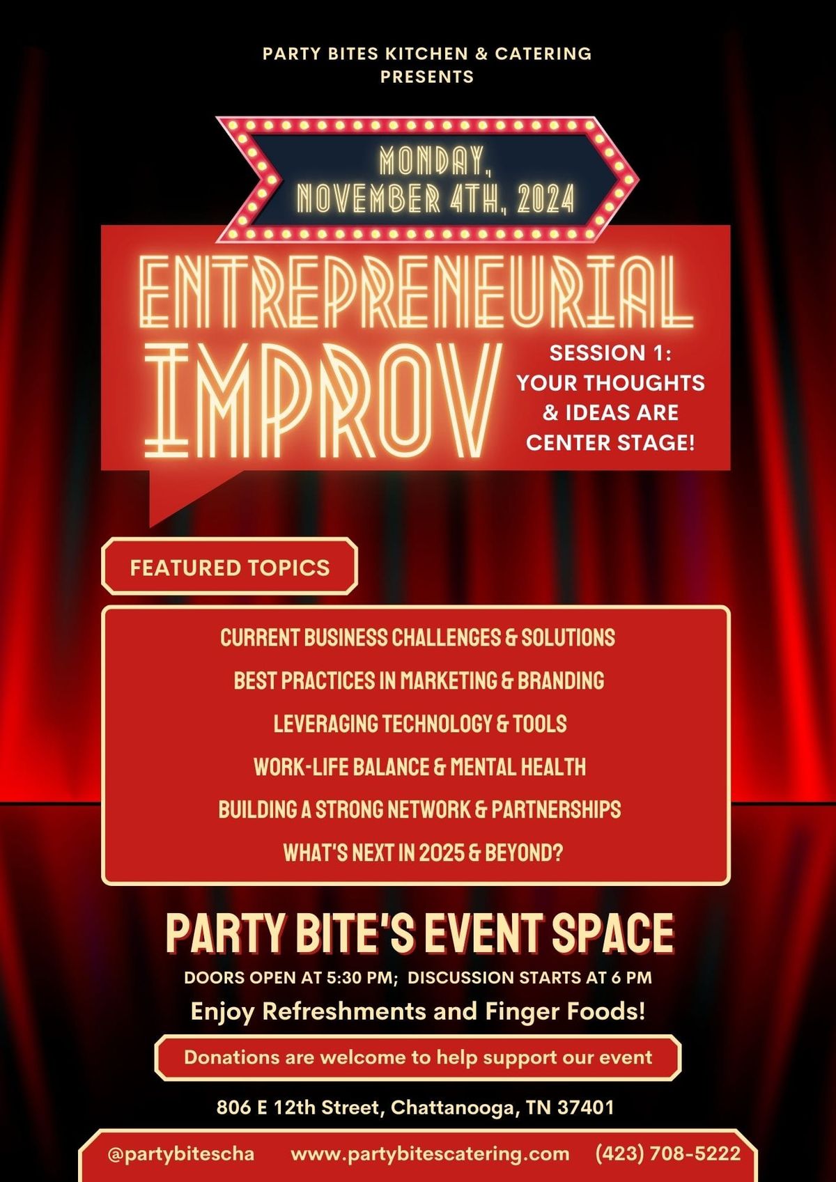 Entrepreneurial Improv Session 1: Your Thoughts and Ideas Take Center Stage