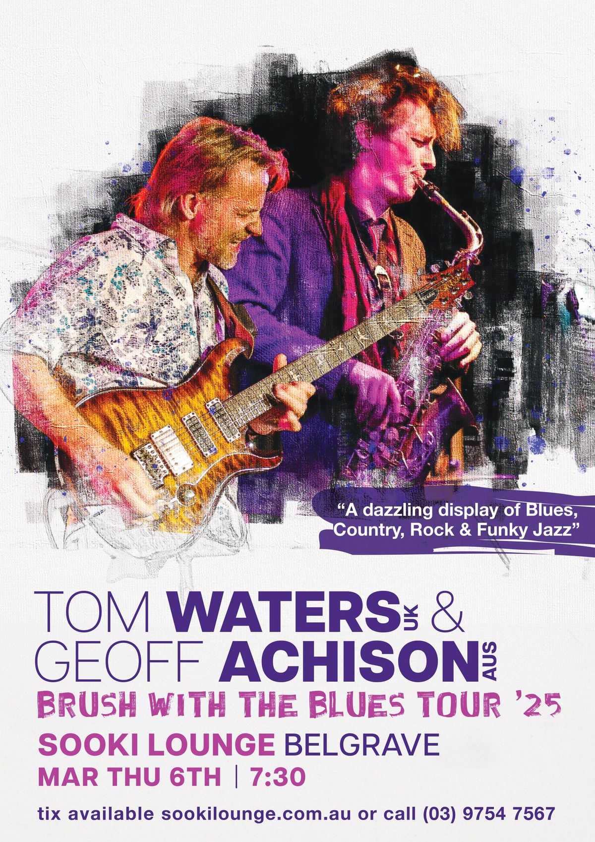 Tom Waters (UK) + Geoff Achison | Brush with the Blues