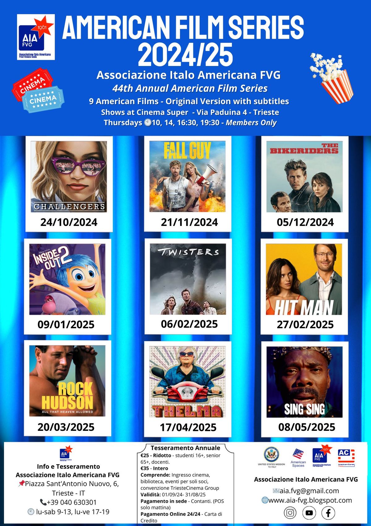 American Film Series 2024\/25 - Associazione Italo Americana FVG