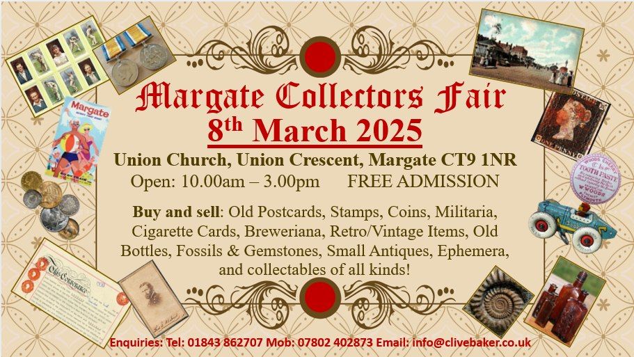 Margate Collectors Fair - Saturday 8th March 2025