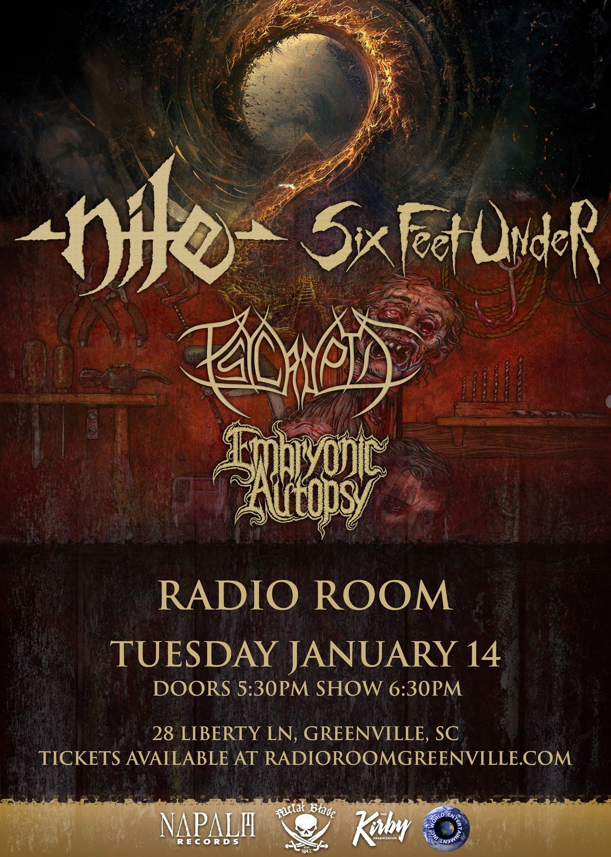 Nile and Six Feet Under with Psycroptic and Embryonic Autopsy