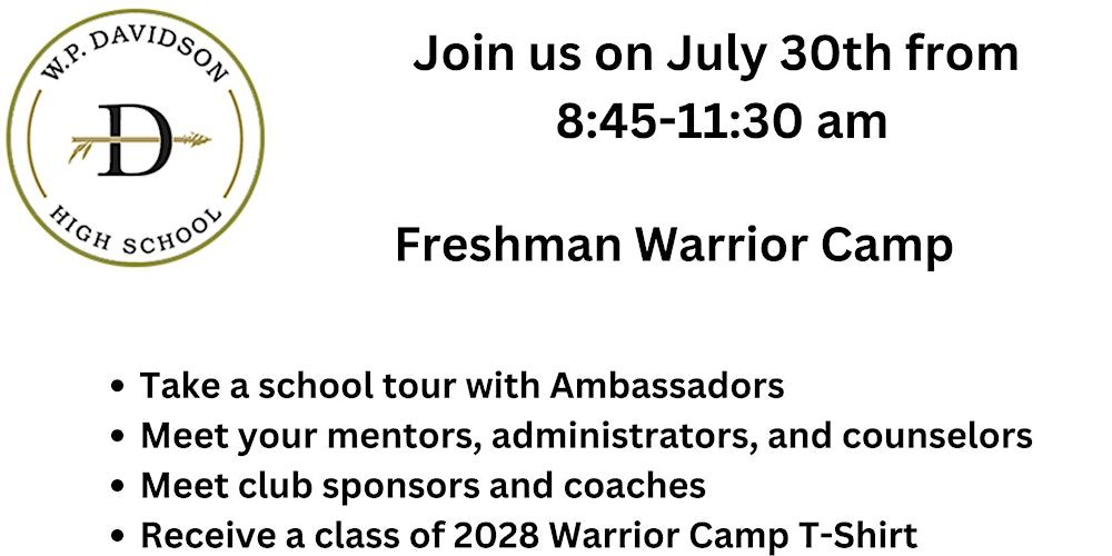 Warrior Camp for incoming Freshman Students