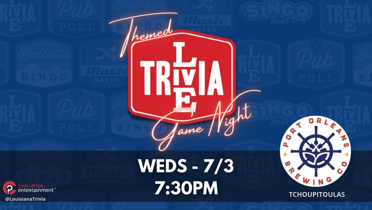 Themed Live Trivia Night at Port Orleans Brewing Co.