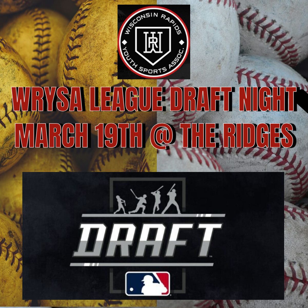 WRYSA League Draft Night - Coaches ONLY - Tball, Baseball, & Fastpitch