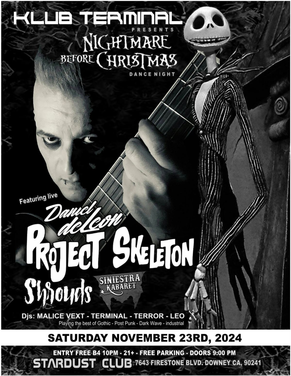 Project Skeleton - Shrouds - Siniestra Kabaret Live FREE ENTRY B4 10PM 11.23.2024