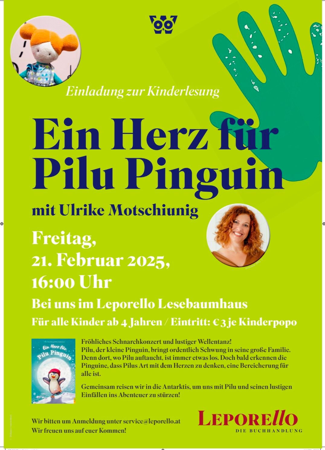 Kinderlesung in unserem Lesebaumhaus mit Ulrike Motschiunig 