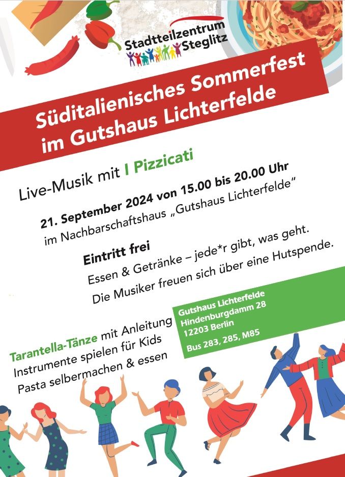 S\u00fcditalienisches Sommerfest im Gutshaus Lichterfelde