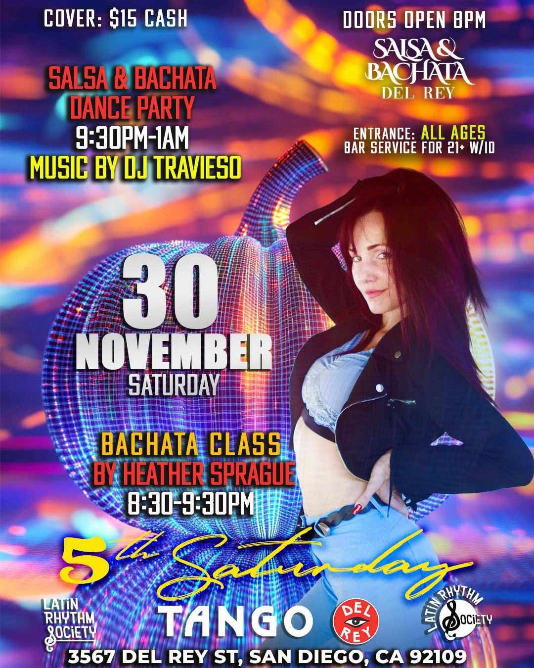 SALSA & BACHATA DEL REY SATURDAY NOV 30th