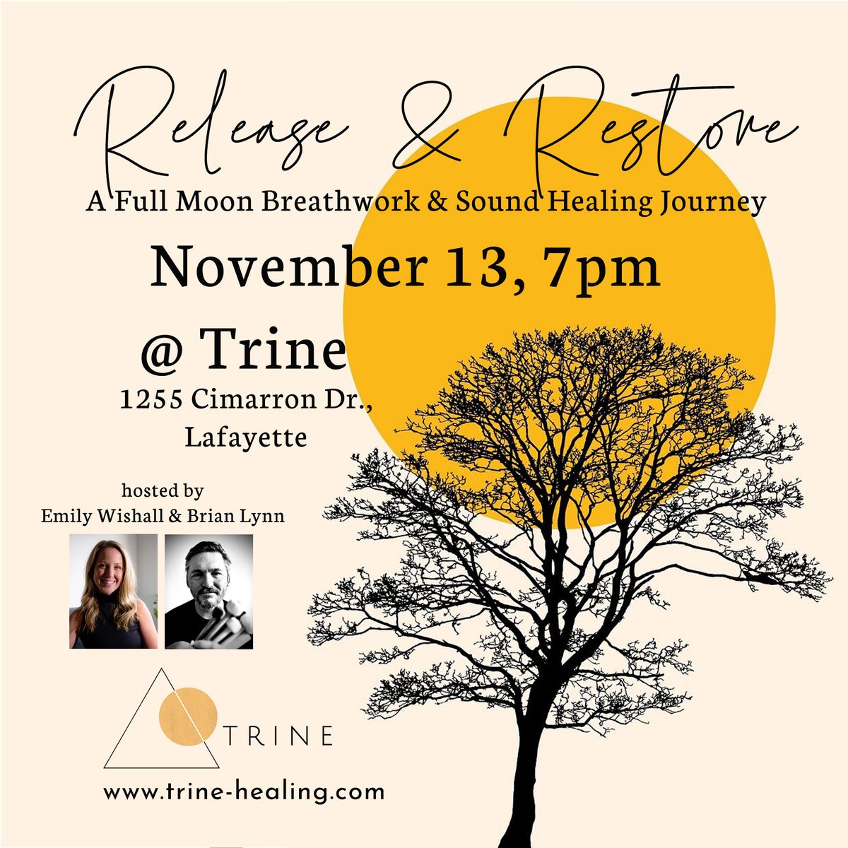 Release & Restore: A Full Moon Breathwork + Sound Healing Journey at TRINE