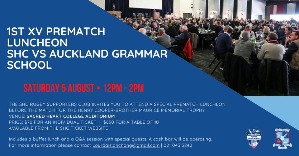 1st XV Prematch Luncheon - SHC vs Auckland Grammar
